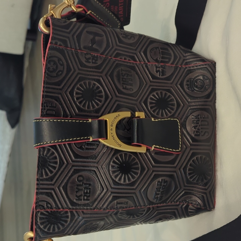 Rare Dooney & Bourke Black Embossed Star Wars Messenger Bag